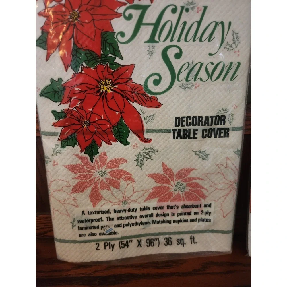 NOS Vintage Christmas‎ Paper Tablecloths Table Cover Lot of 3 Hallmark Erving